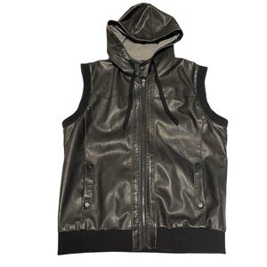 Urban Heritage vest faux leather vest black size XL fitted